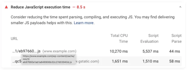 Page Speed Optimization for WordPress: Best Tips and Tricks 8 Reduce JavaScript execution time