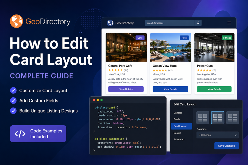GeoDirectory Edit Card Layout
