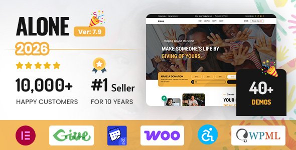 Alone – Charity Multipurpose Non-profit WordPress Theme WordPress theme