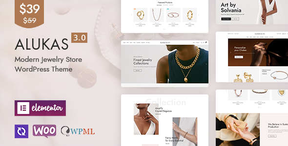 Alukas – Luxury Jewelry Store WooCommerce WordPress Theme WordPress theme
