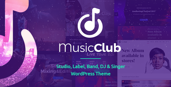 Music Club WordPress theme