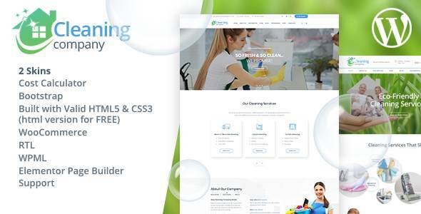 Cleaning Services WordPress Theme + RTL WordPress theme