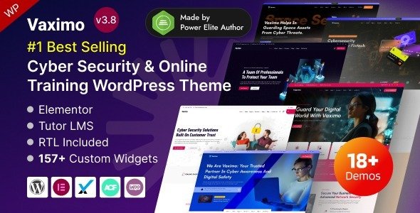 Vaximo – Cybersecurity Services & Web Security Training WordPress Theme WordPress theme