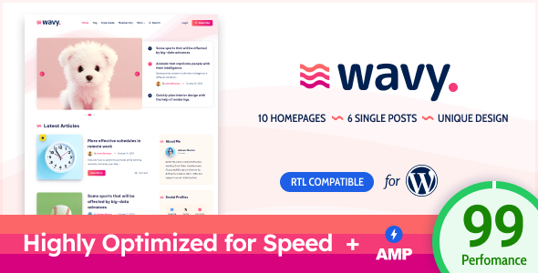 Wavy WordPress theme