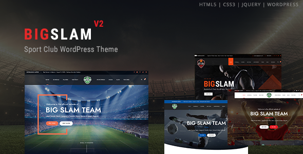 Big Slam Sport Clubs WordPress theme