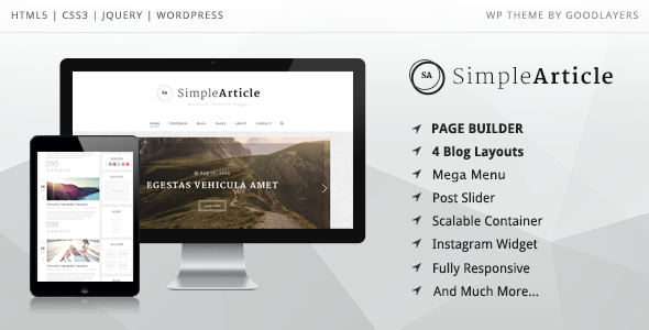Simple Article WordPress theme