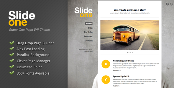 Slide One WordPress theme