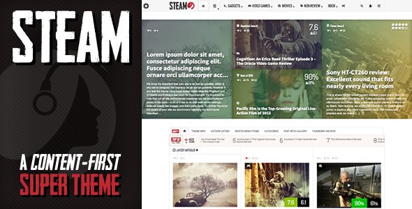 Steam WordPress theme