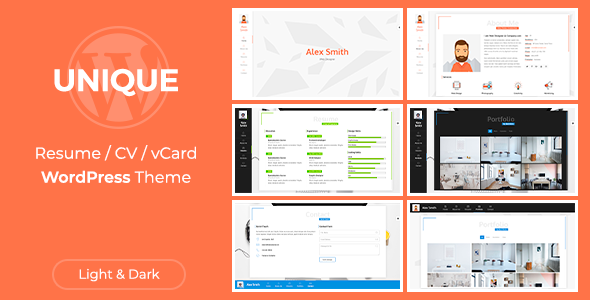 Animated Resume Theme WordPress theme