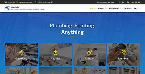 BlueCollar WordPress theme