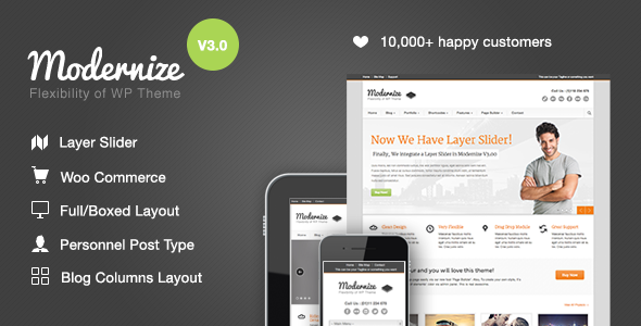 Modernize WordPress theme