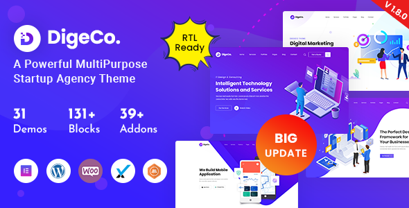 Digeco – Startup Agency WordPress Theme WordPress theme