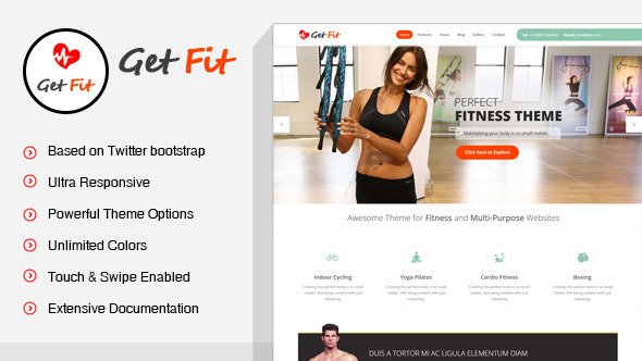 GetFit WordPress theme