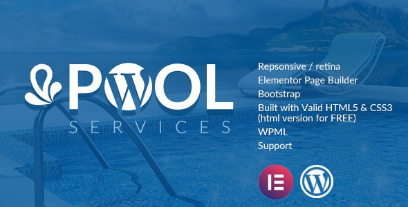 Pool Services WordPress Theme + RTL WordPress theme