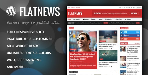 FlatNews – Responsive Magazine WordPress Theme WordPress theme