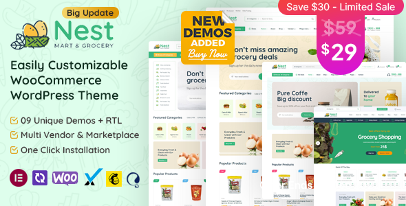 Nest – Grocery, Supermarket & Multivendor WooCommerce Theme WordPress theme