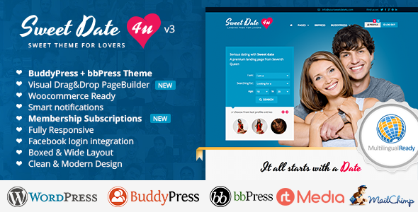 Sweet Date WordPress theme