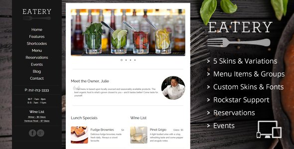 Eatery WordPress theme