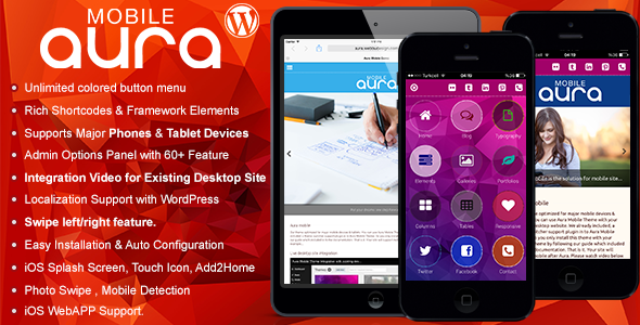 Aura Premium Mobile Theme WordPress theme