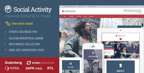 Social Activity WordPress theme