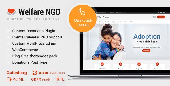Welfare NGO WordPress theme