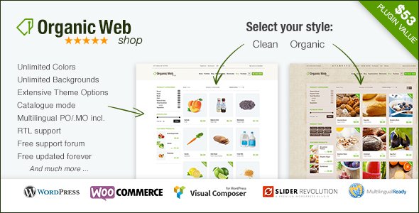 Organic Web Shop WordPress theme