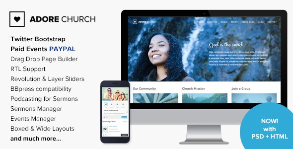 Adore Church WordPress theme