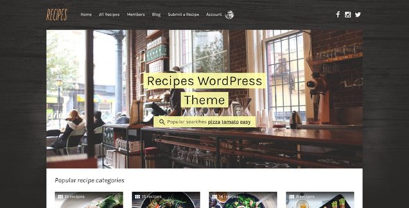 Recipes WordPress theme
