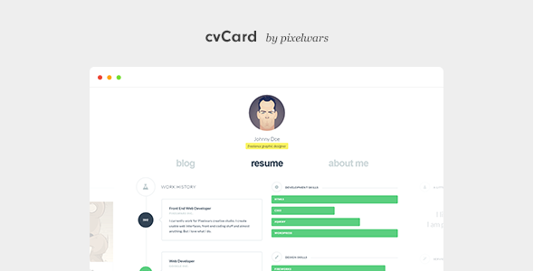 cvCard WP WordPress theme