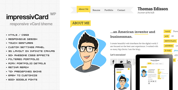 impressivCard WP WordPress theme