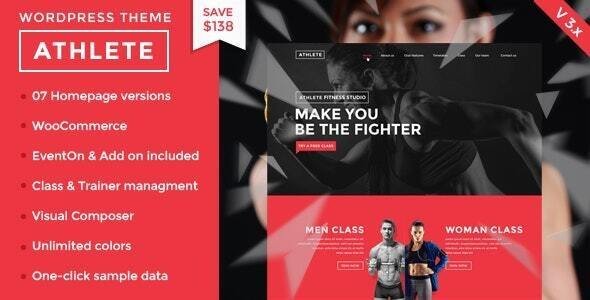Athlete Fitness WordPress theme