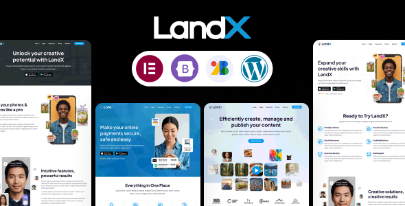 LandX Multipurpose WordPress Theme, Software Application Landing Pages Builder for Marketing Agency WordPress theme