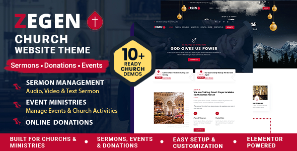 Zegen – Church & Religion WordPress Theme WordPress theme